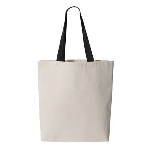 Canvas Tote with Contrast-Color Handles