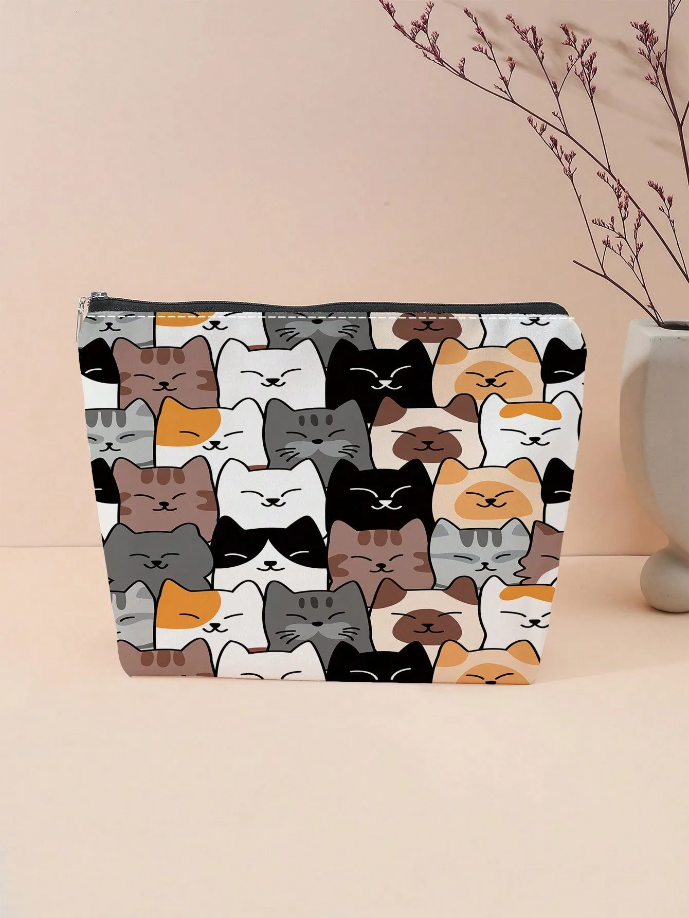 Cartoon Cat All Over Print Makeup Bag Makeup Bag Cosmetic Organizer Toiletries