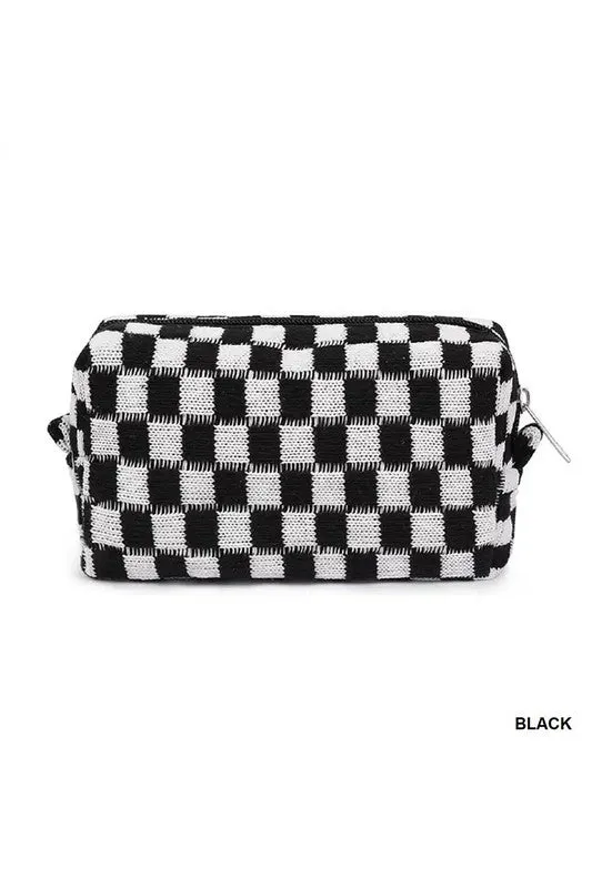 Checkered Make Up Bag