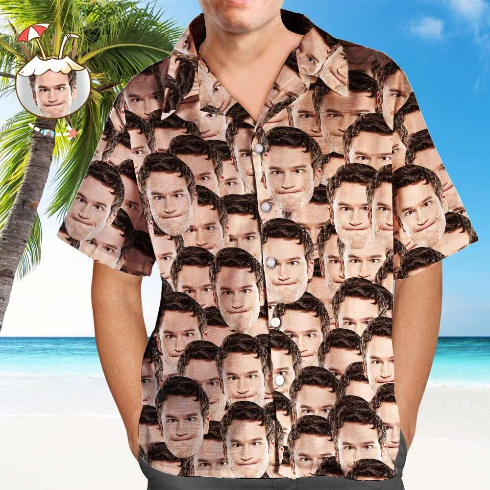 Christmas Gift Custom Hawaiian Shirts Face on Hawaiian Shirt for Men Mash