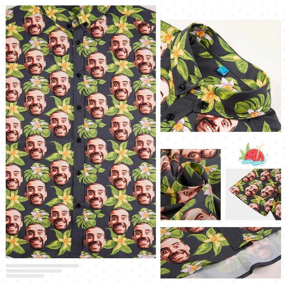 Christmas Gift Custom Hawaiian Shirts Face on Hawaiian Shirt for Men Mash