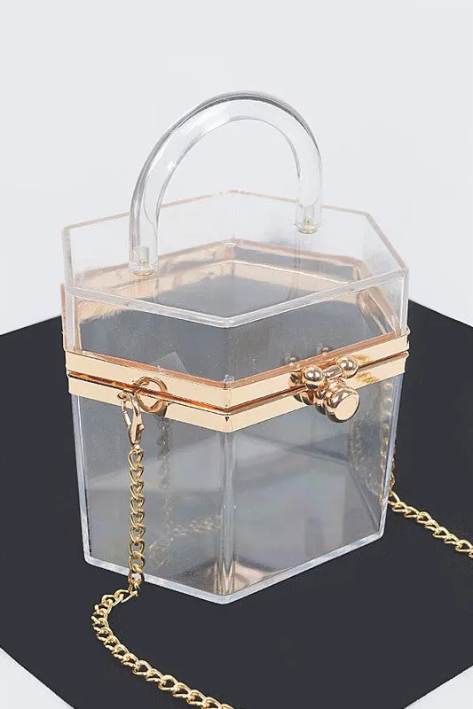 Clear Mini Clutch w/Handle