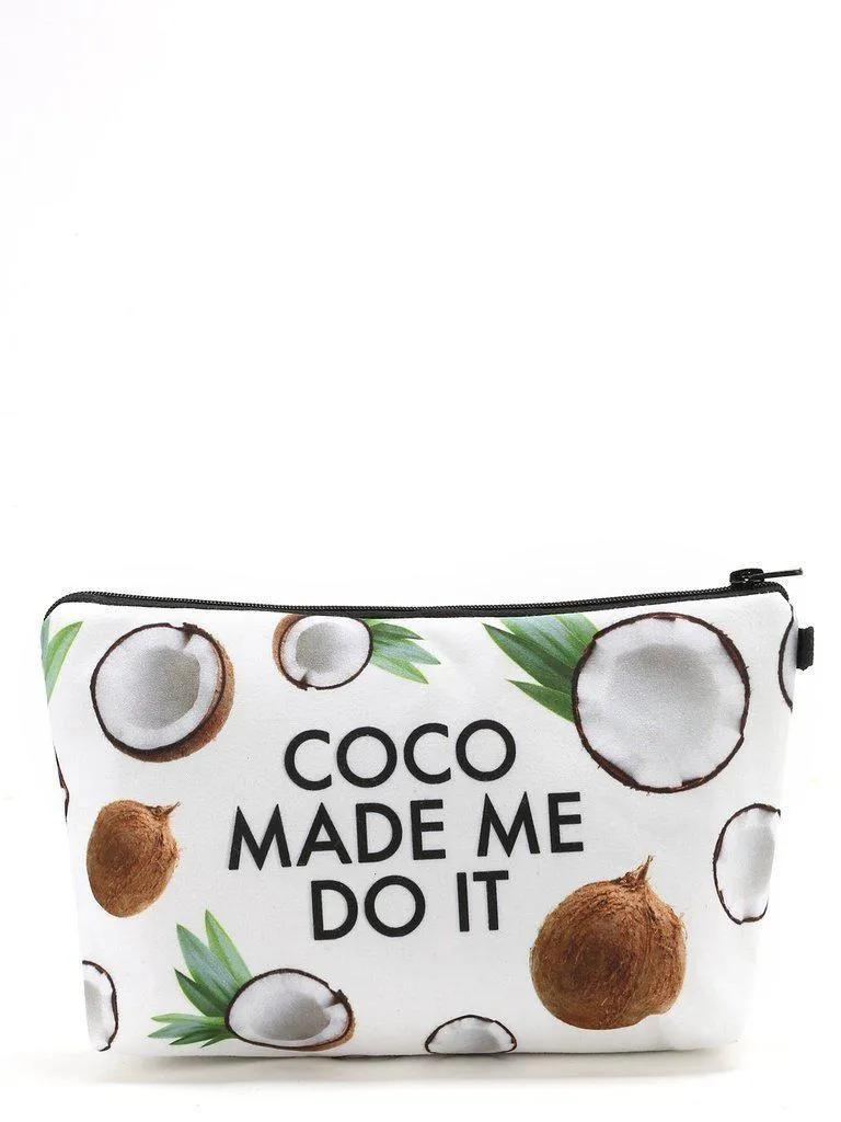 Coco & Letter Print Makeup Bag