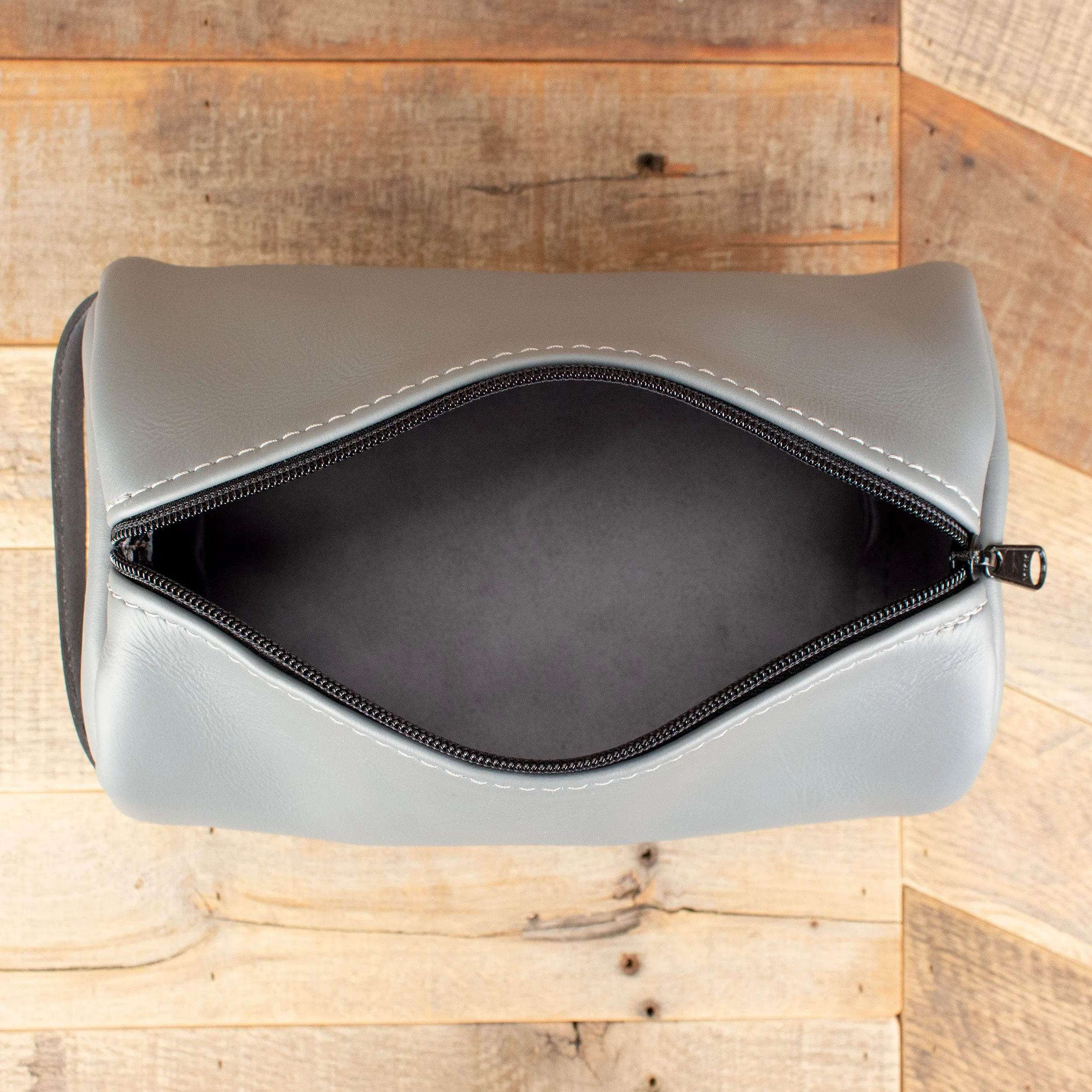 Cowhide Gray Toiletry Bag