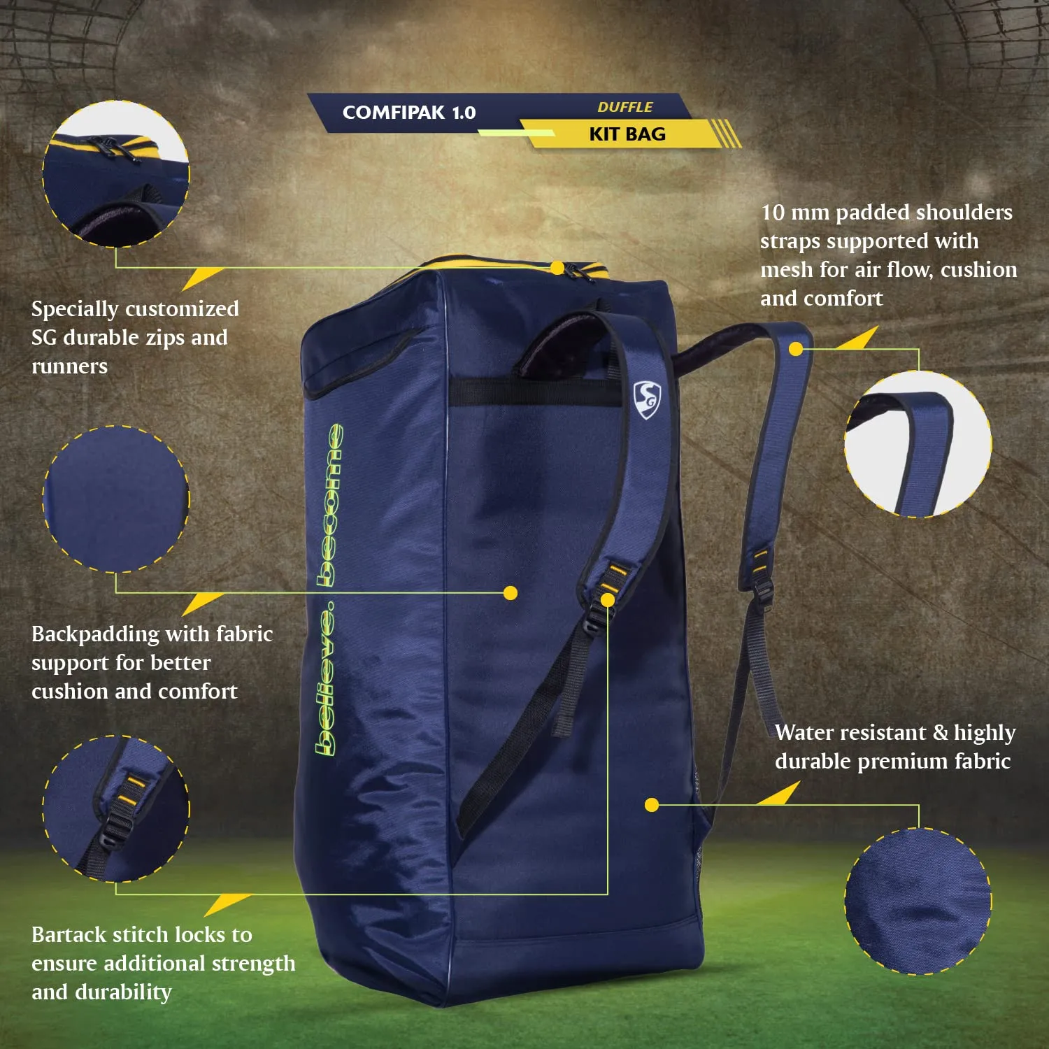 Cricket Kit Bag COMFIPAK 1.0 Duffle