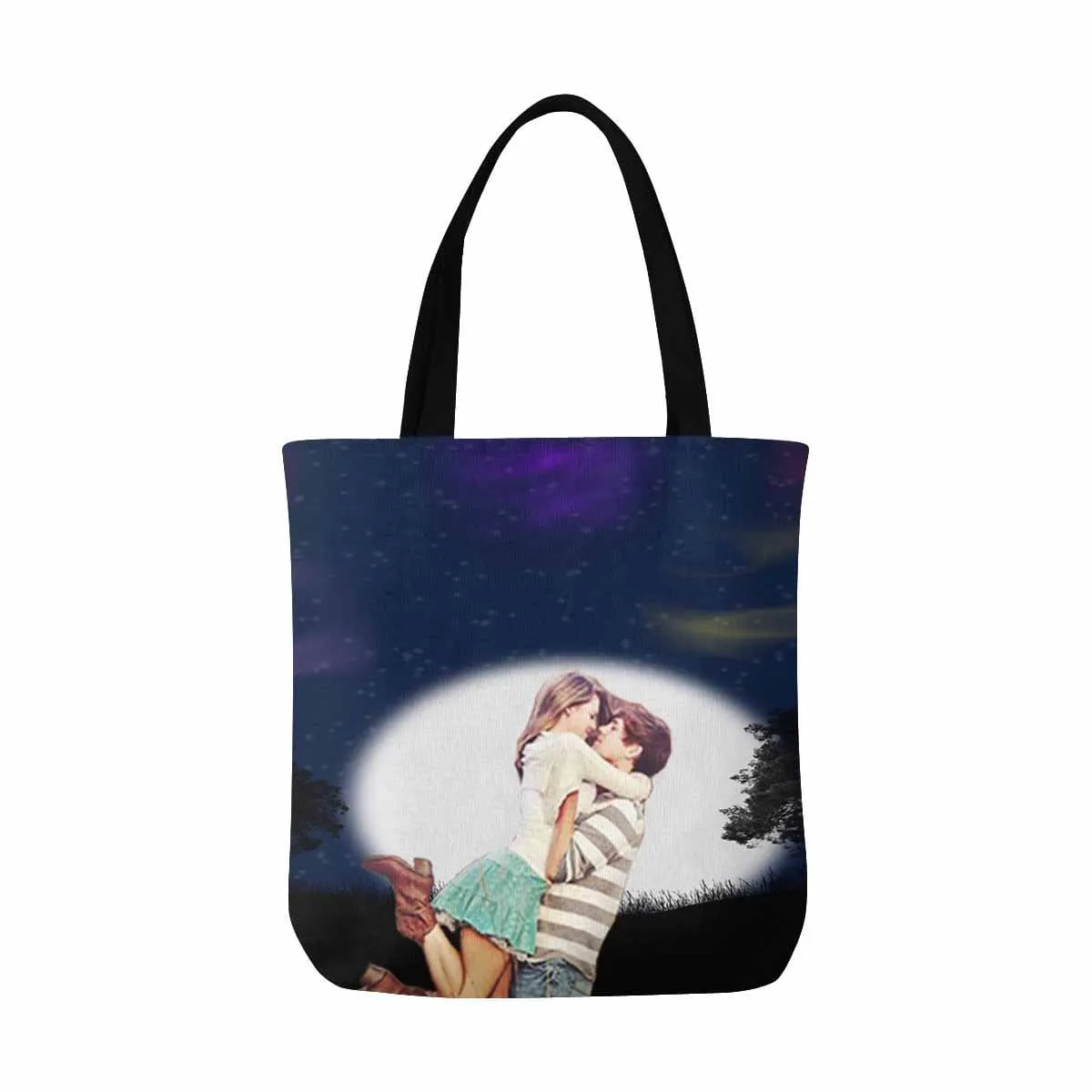 Custom Couple Night Canvas Tote Bag