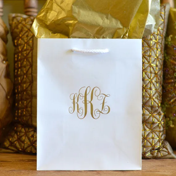 Custom Script Monogram Welcome Bags