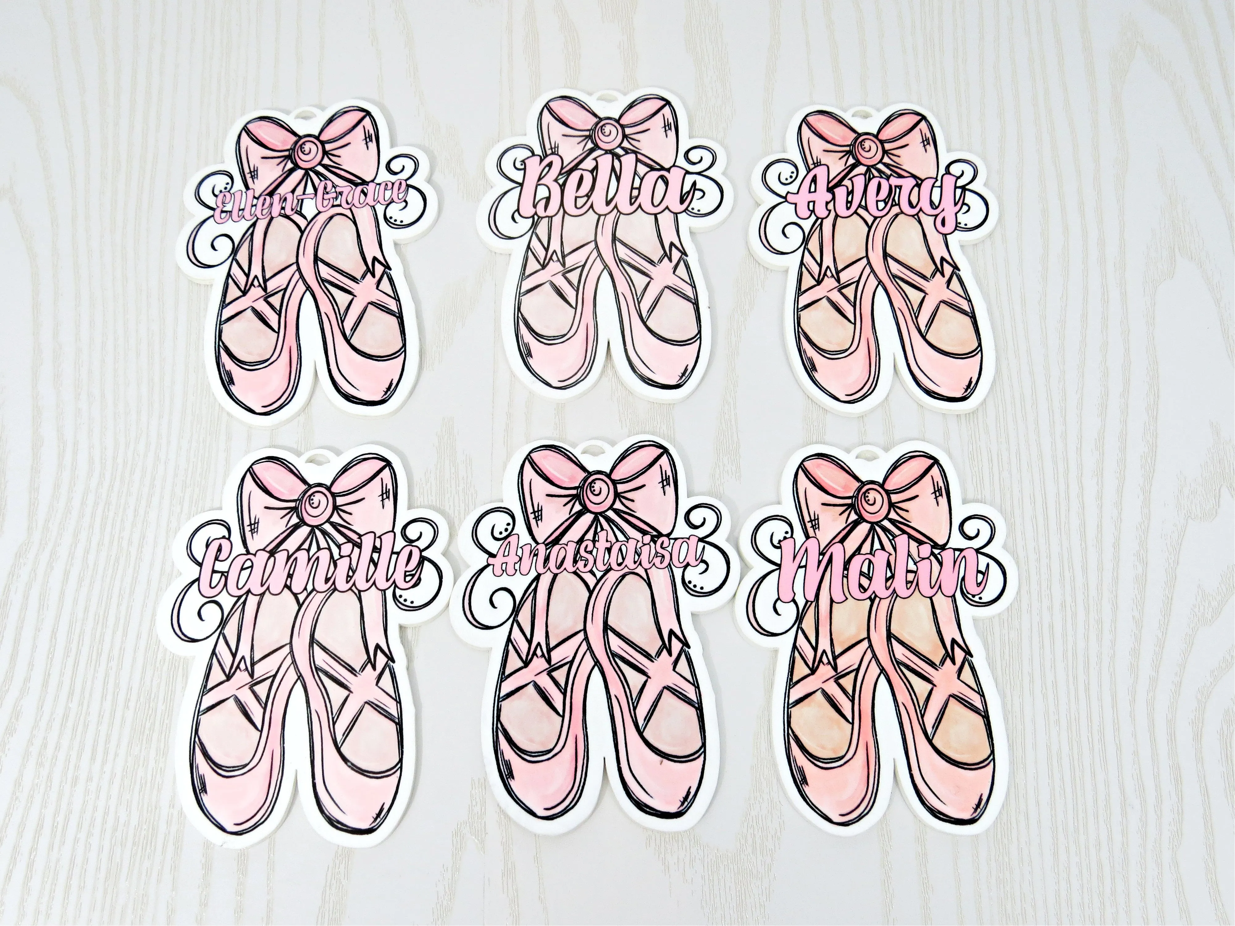 Dance Ballet Bag Tag Personalized with Name - Young Dancer Bag Name Tag - Pointe Keychain Ballerina