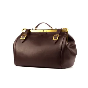 DapperFam Luxe Men's Doctor Bag in Dark Brown Painted Full Grain