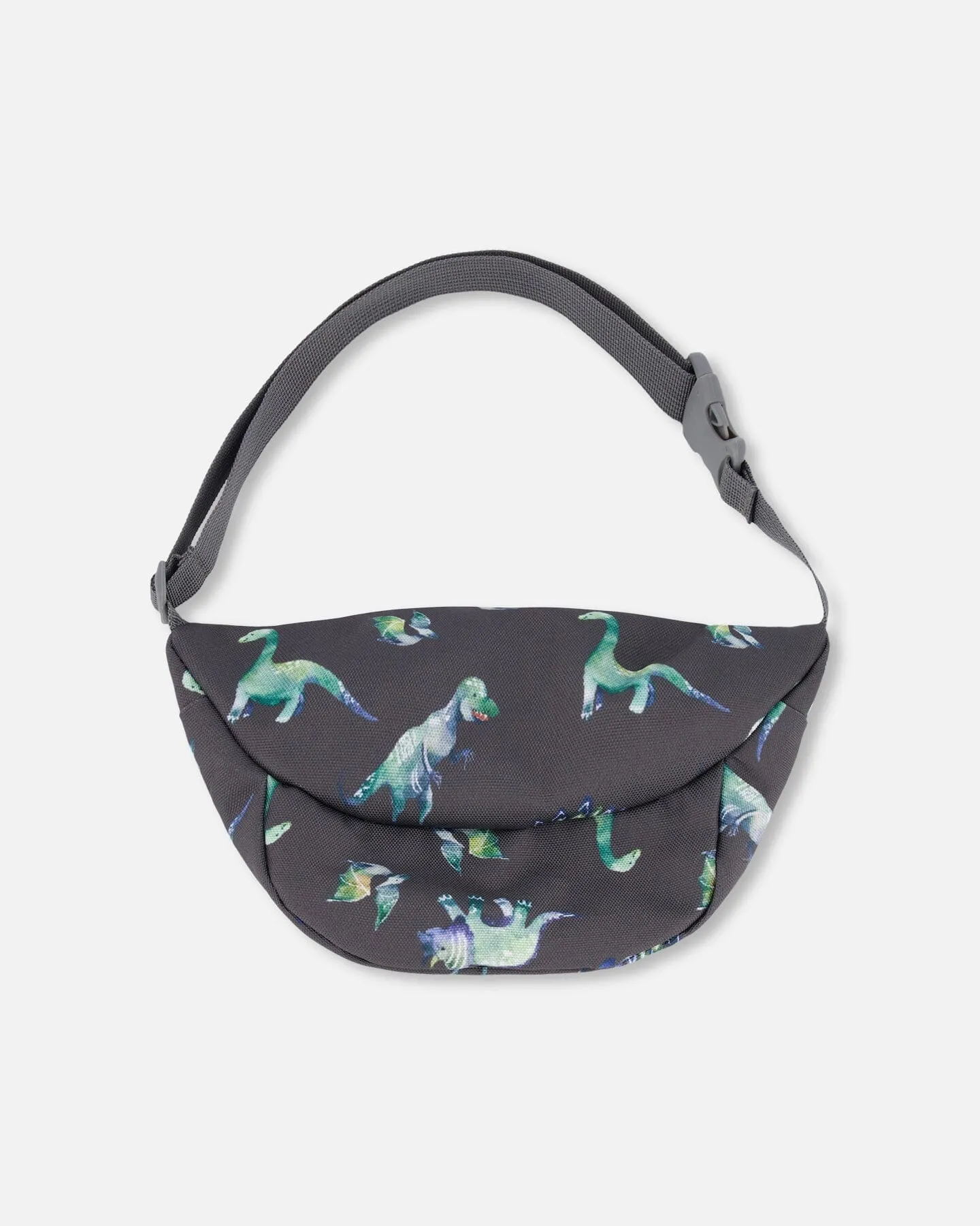 Deux par Deux Boy's Fanny Bag Grey Printed Dinosaurs