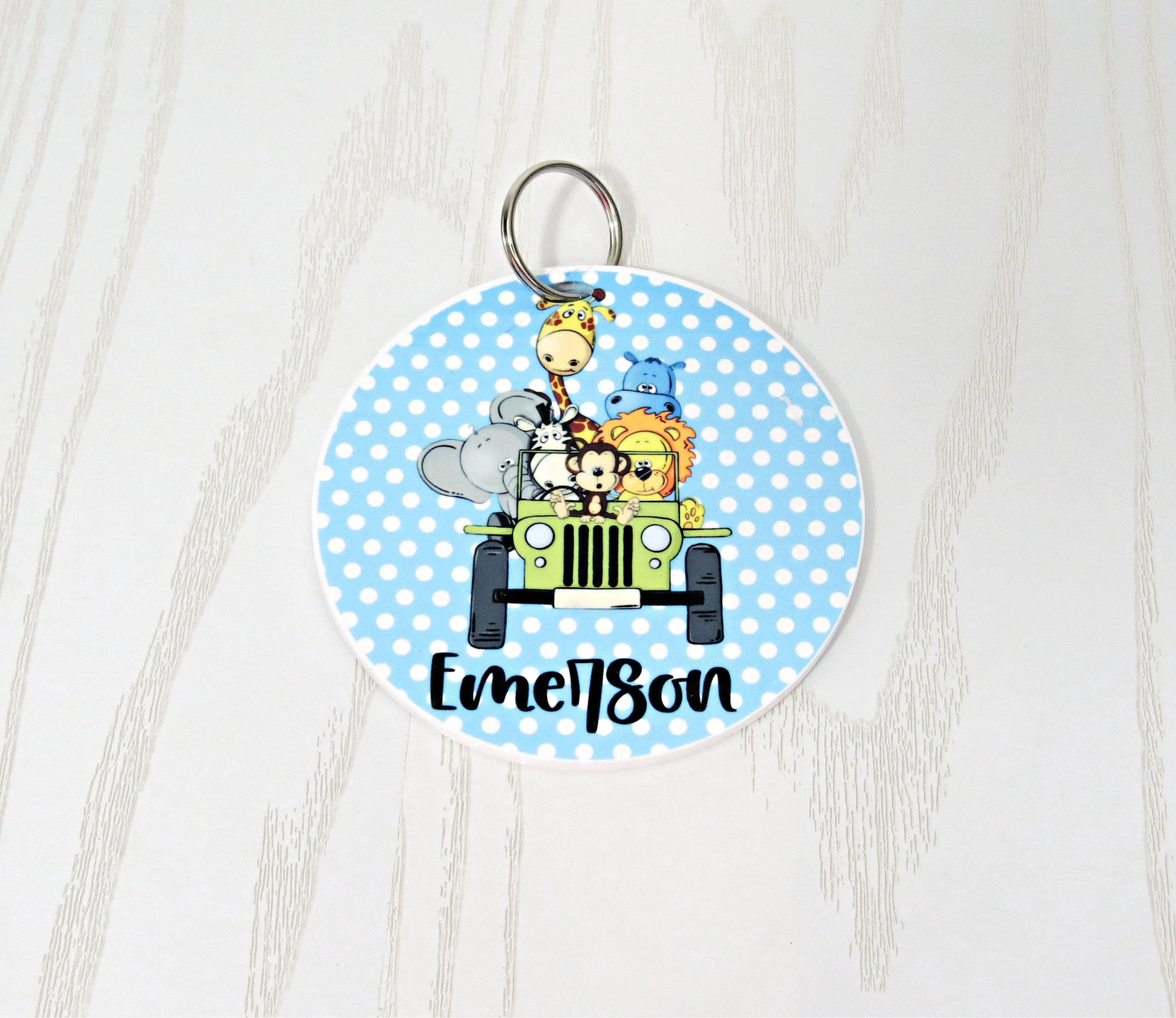 Diaper Bag Tag Personalized with Name - Young Mother Bag Name Tag - Jungle Baby Bag Tag - Safari Animal Themed