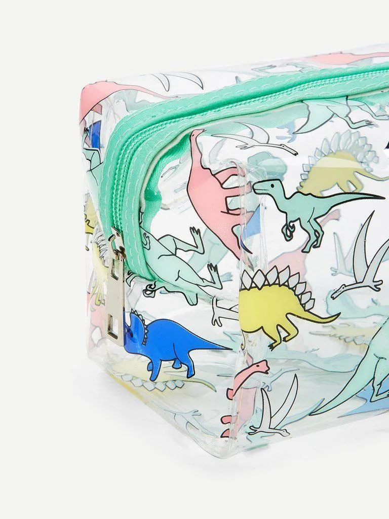 Dinosaur Print Makeup Bag