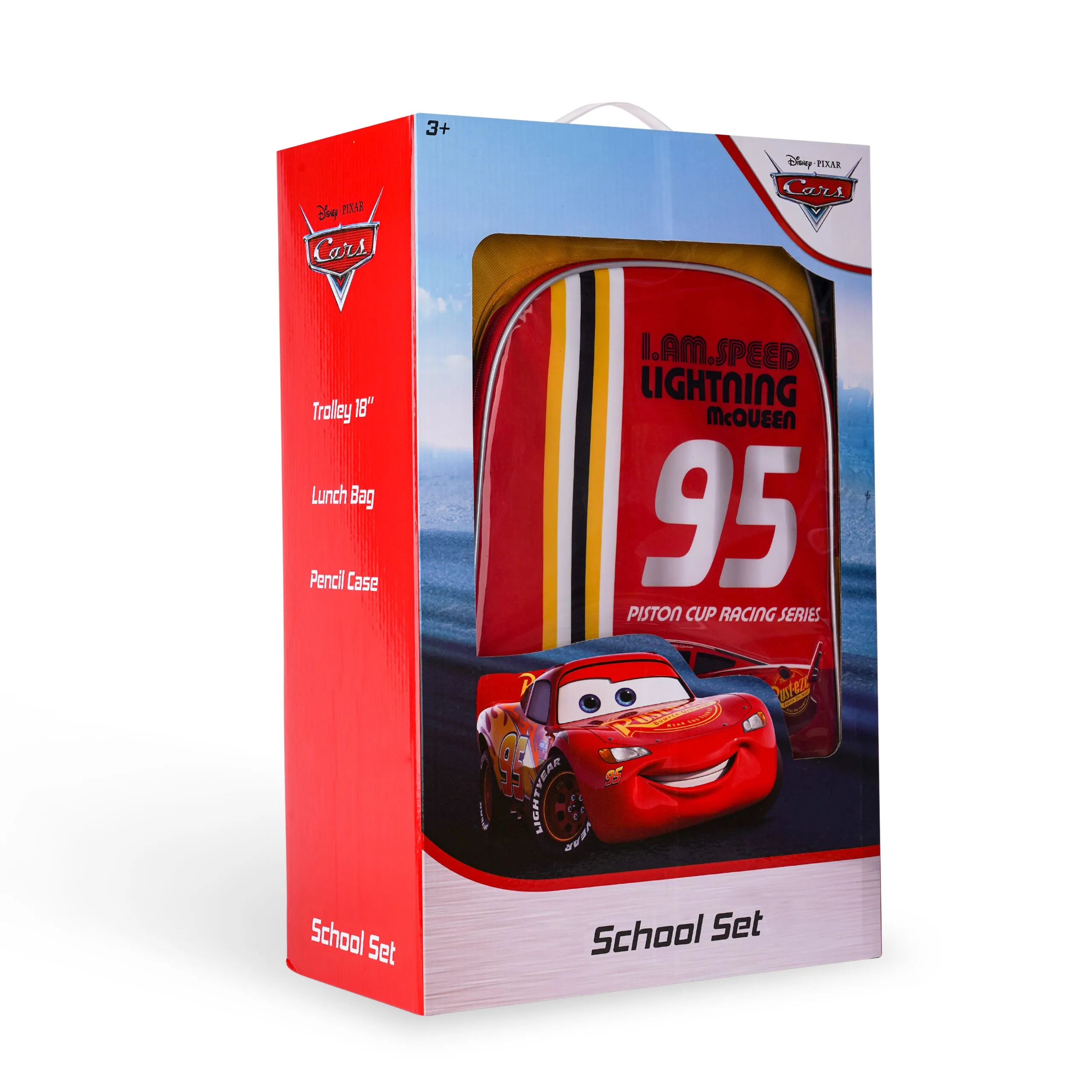 Disney Cars I am speed Lightning Mcqueen 3in1 Trolley Box set 18"