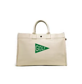 East West Bag: Natural with Kelly Green Matte Golf Flag