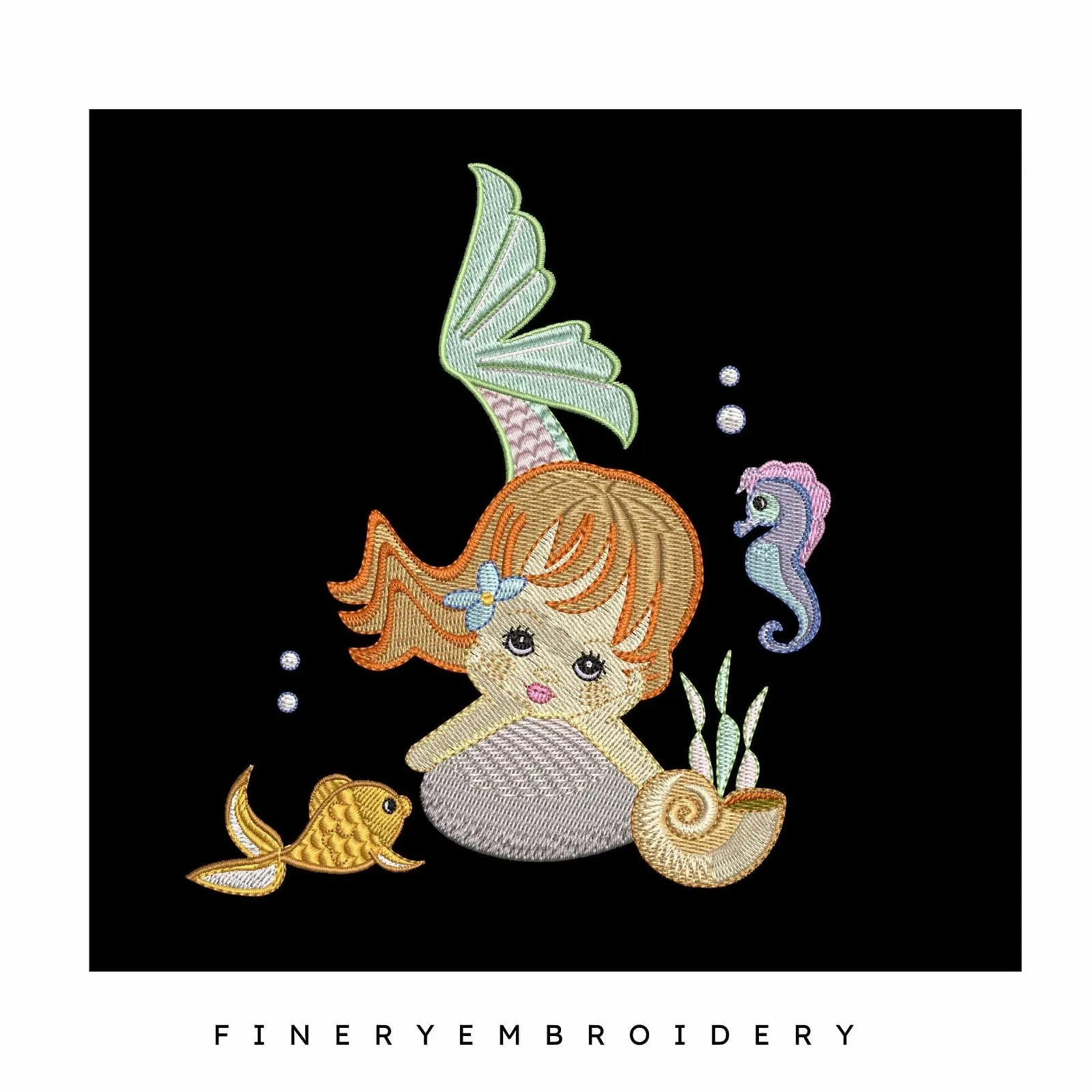 Enchanting Mermaid Embroidery Pack: 4 Magical Scenes - Embroidery Designs