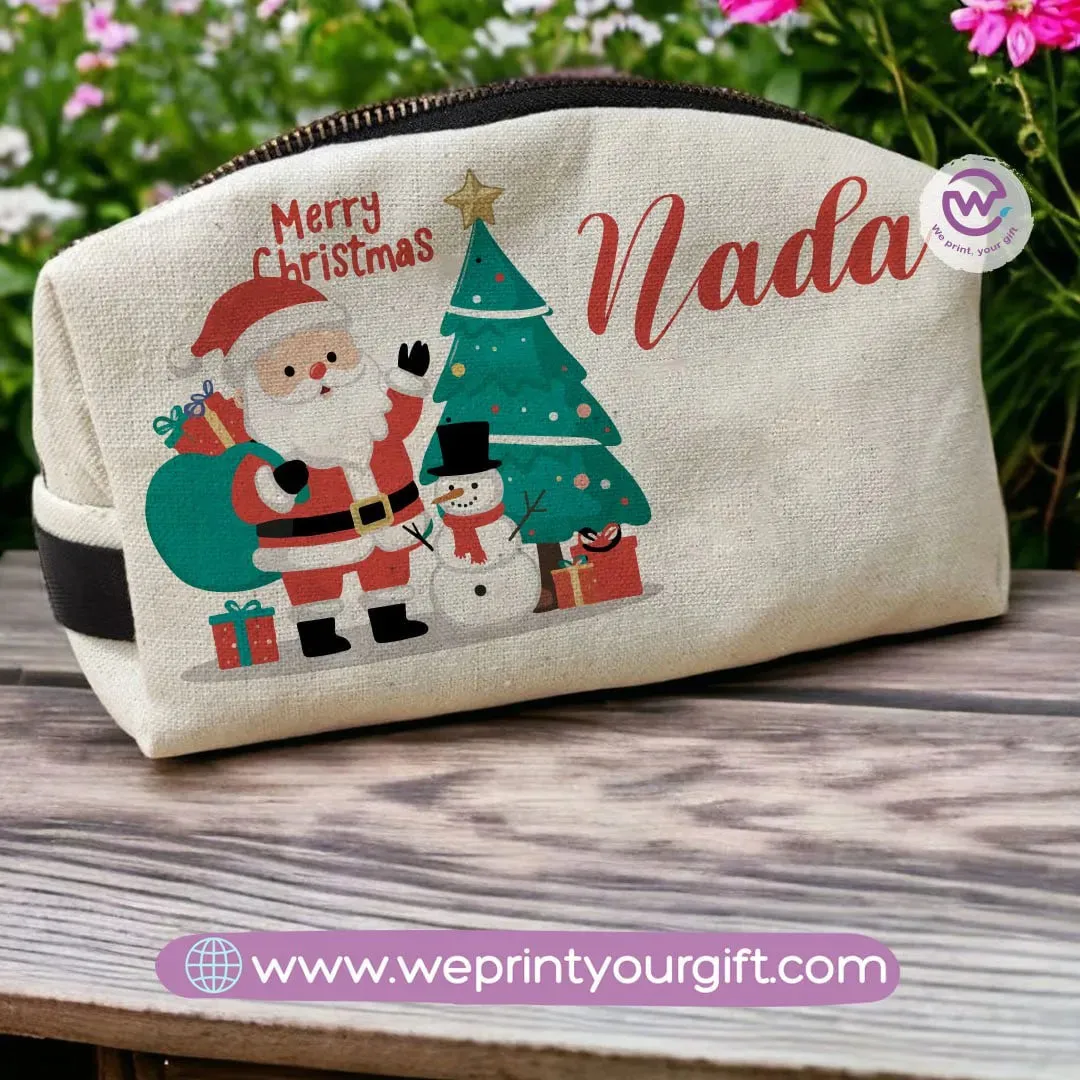 Fabric Boxy Pouch Makeup-Christmas names