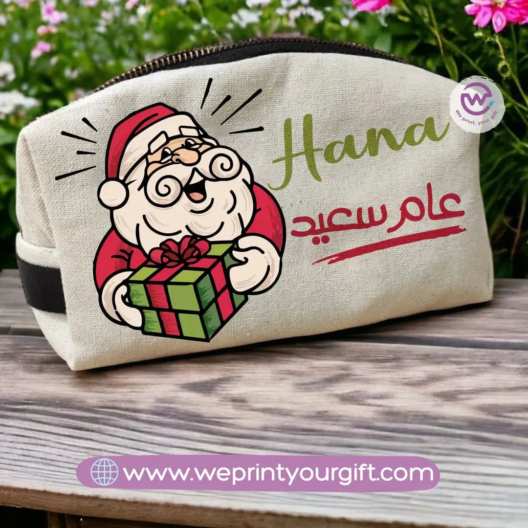 Fabric Boxy Pouch Makeup-Christmas names