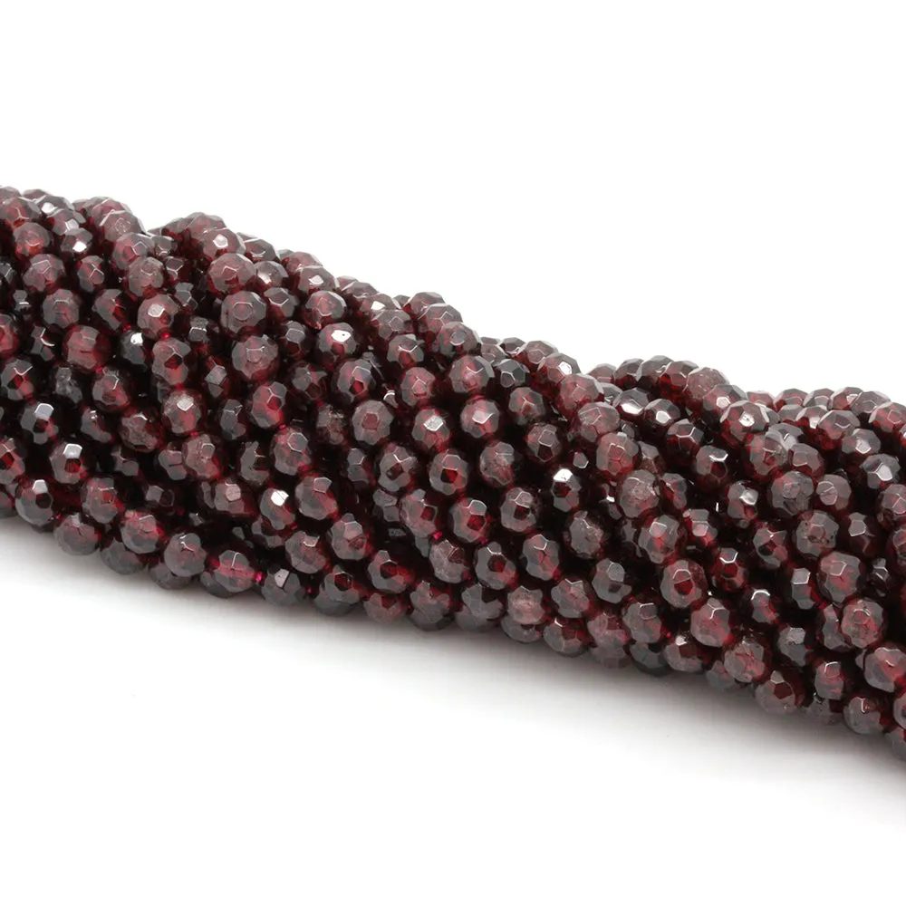 Faceted Garnet Rounds 4.5mm - 35cm Strand