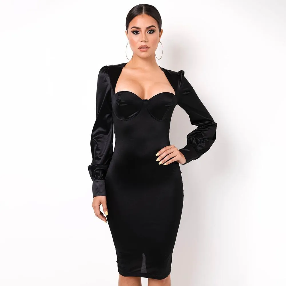 Fashion slim sexy hip-pack princess sleeve hip dress women