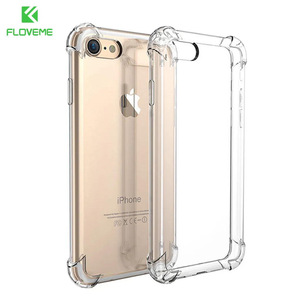 FLOVEME For iPhone 7 Plus Case Luxury Shockproof Armor Cases For iPhone 7 7 Plus iPhone 8 Gasbag Clear Phone Accessories Cover