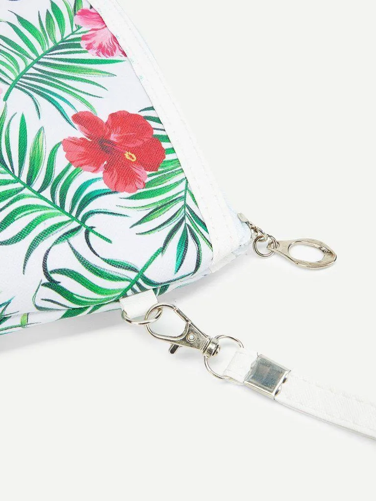 Flower Print Makeup Bag