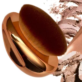 Foundation Brush Makeup Brush SOFT Kabuki Dome Shaped Face Body SPF Blush Bronzer Self-Tanner Buffing Liquid Powder Cream Cosmetic Application Rose Gold Mirror Finish