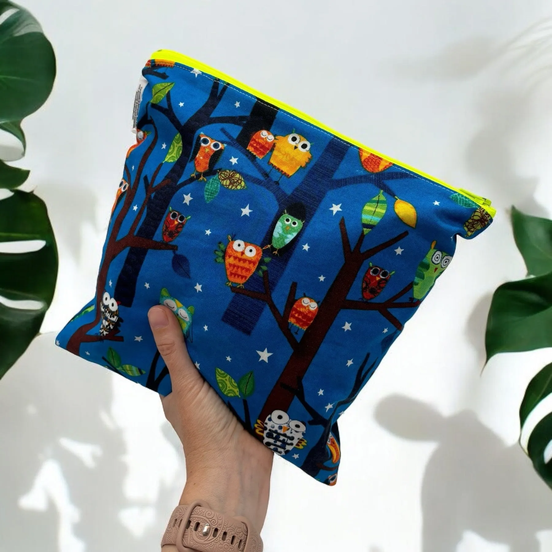 Gallon Sized Reusable Zippered Bag Owls