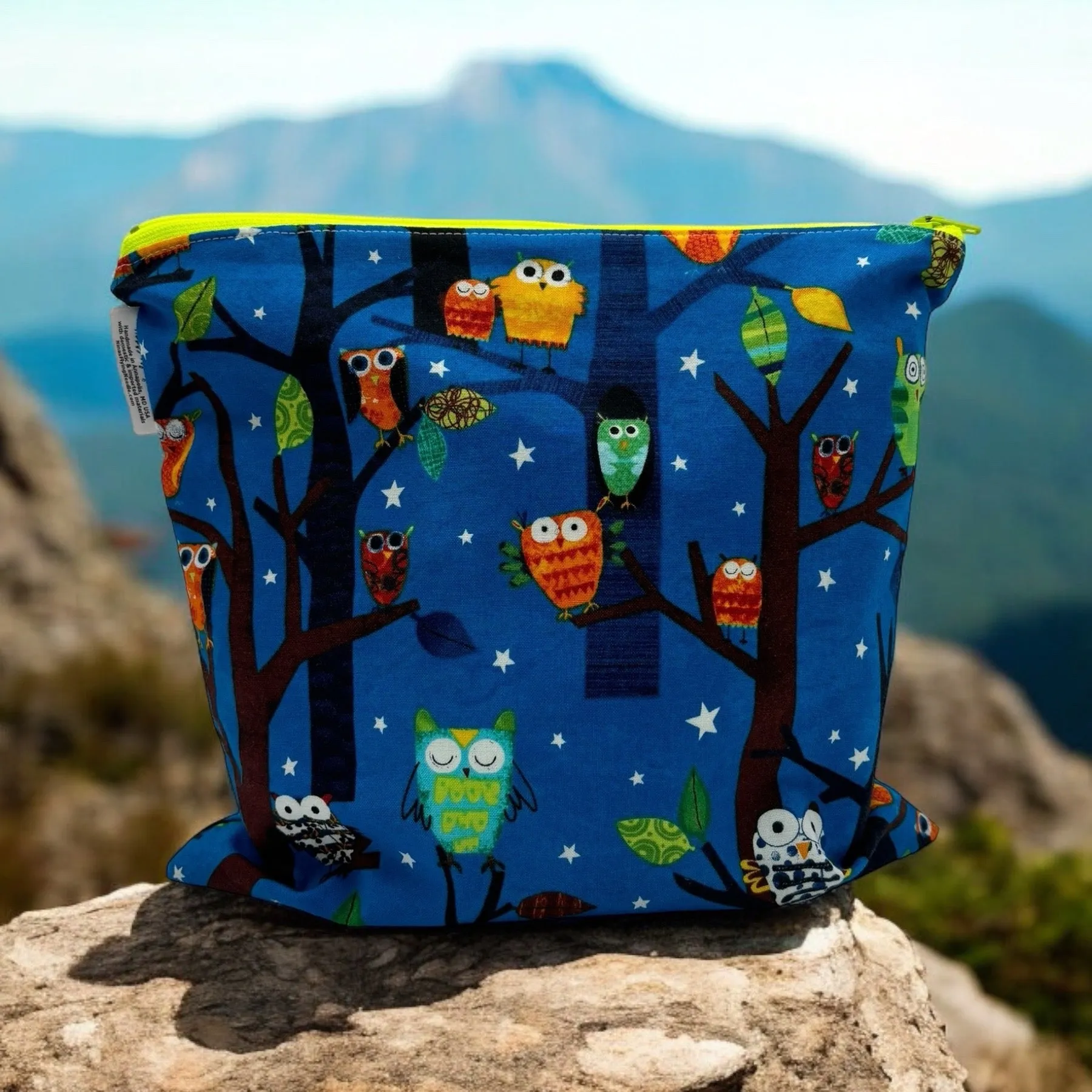 Gallon Sized Reusable Zippered Bag Owls