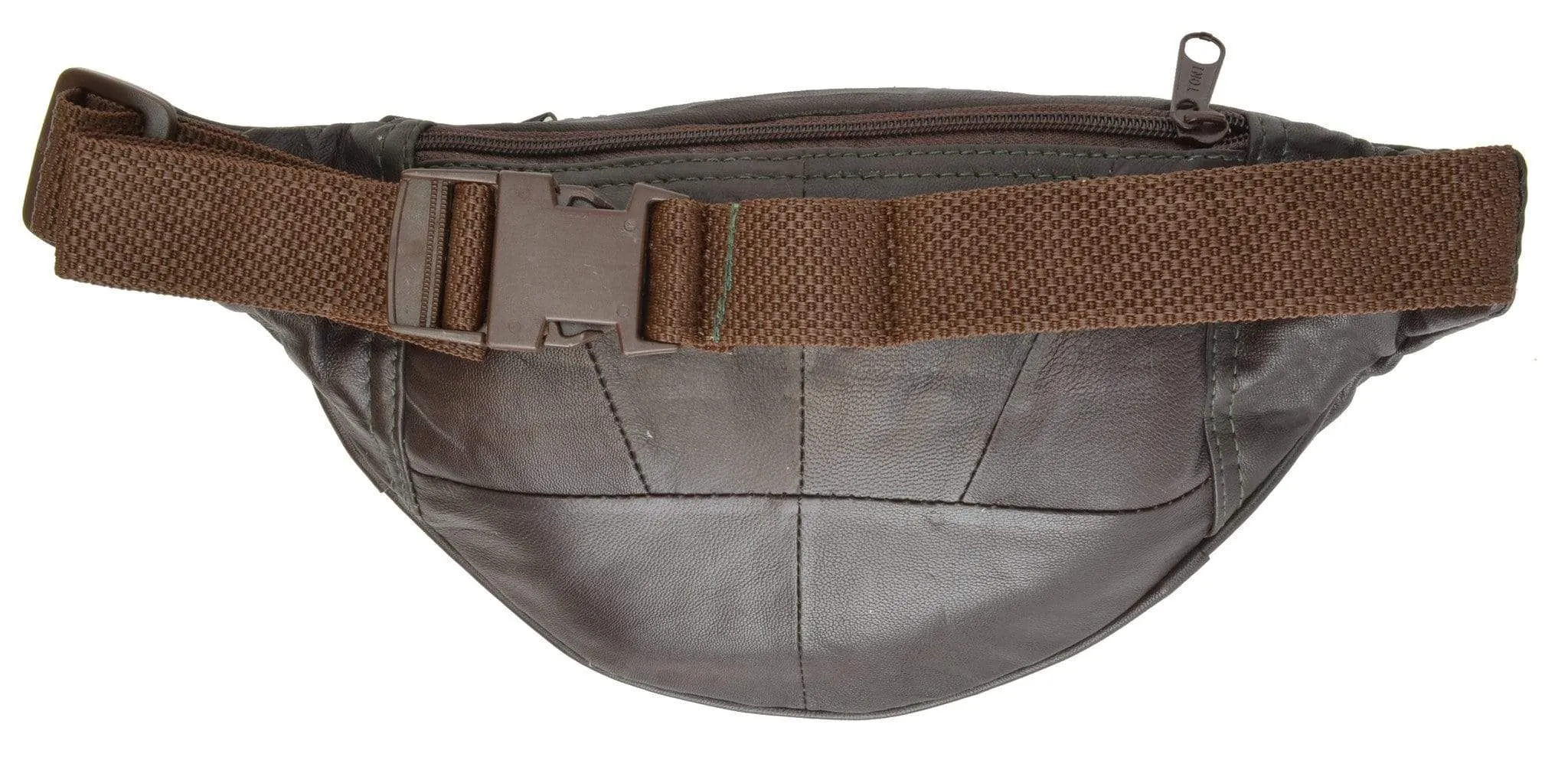 Genuine Leather Slim Waist Pouch, Fanny Pack, Unisex Design 001 (C)