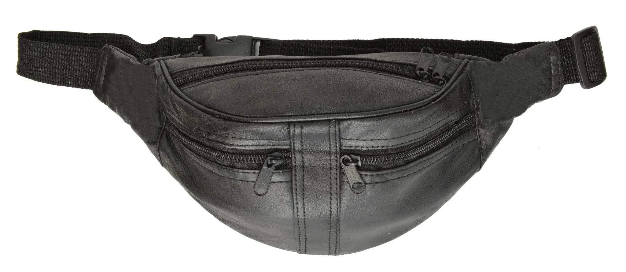 Genuine Leather Slim Waist Pouch, Fanny Pack, Unisex Design 001 (C)