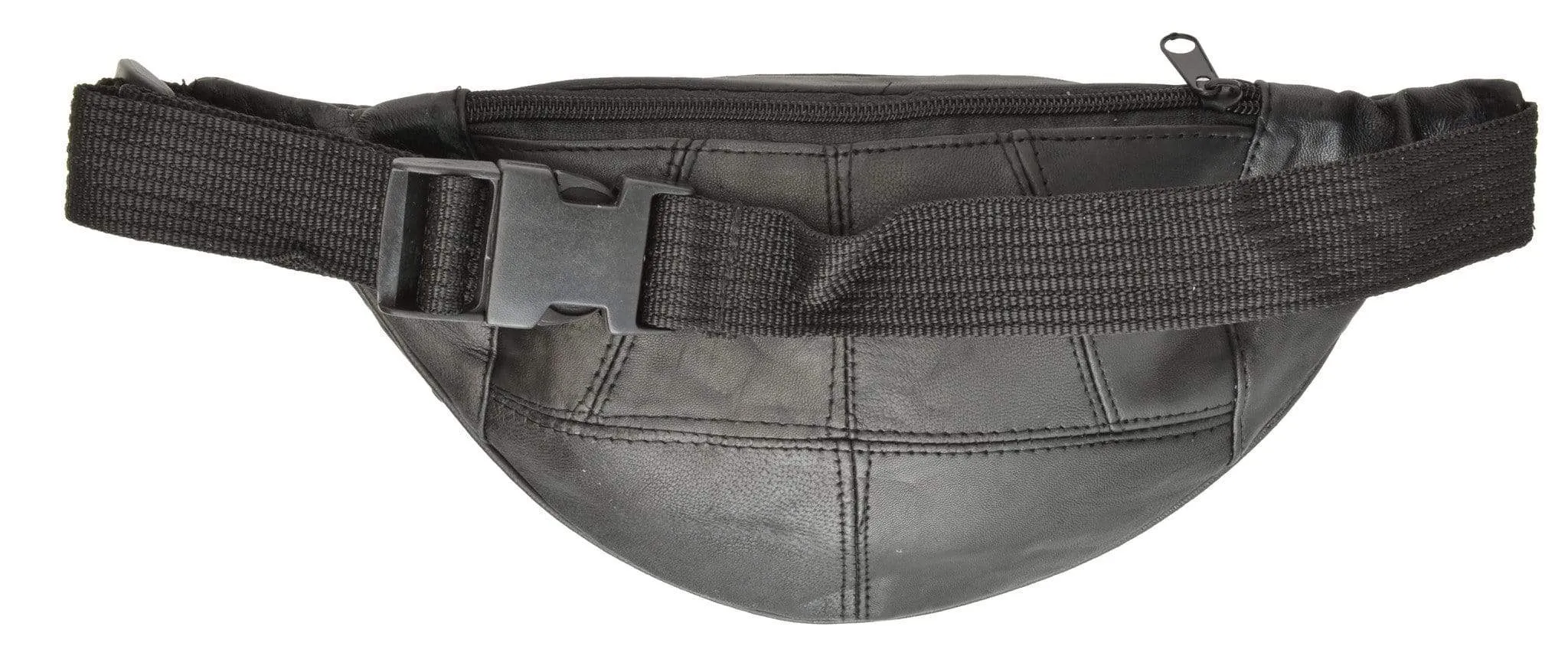 Genuine Leather Slim Waist Pouch, Fanny Pack, Unisex Design 001 (C)