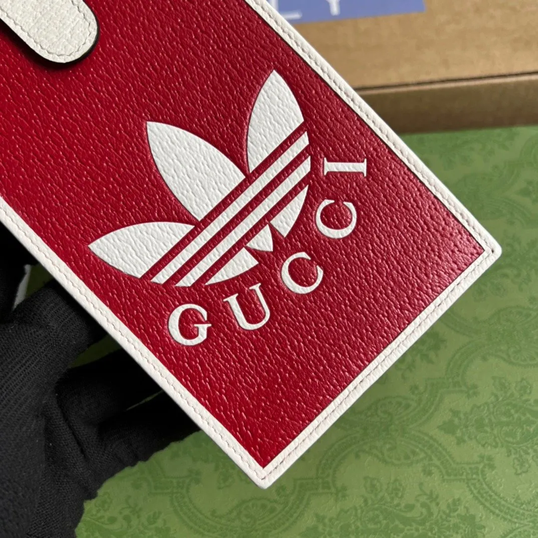 gg x Adidas Phone Case Red For Women, Women&#8217;s Bags 7.3in/18cm gg‎ ‎702203 UZ3BT 6484