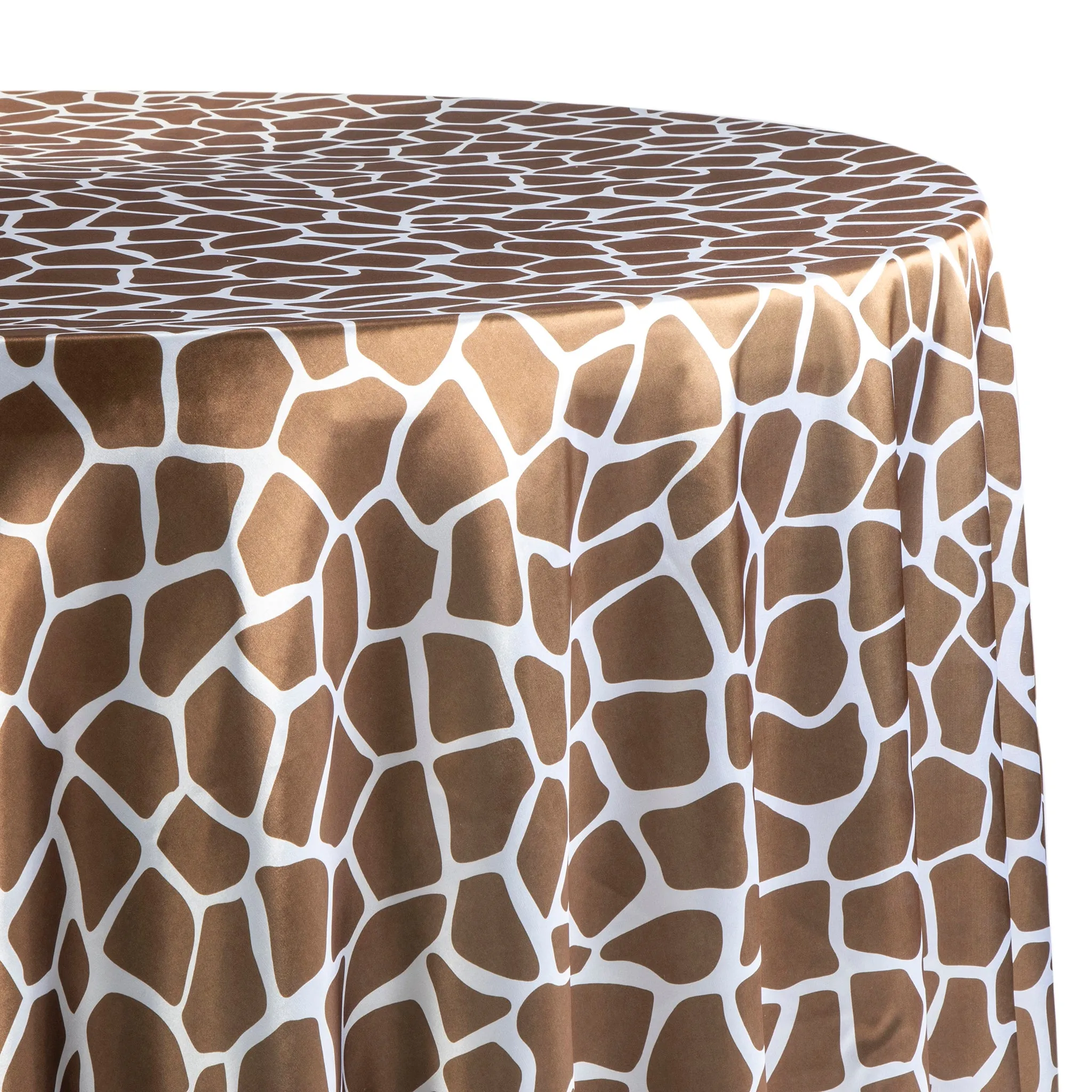 Giraffe Animal Print Satin 120" Round Tablecloth