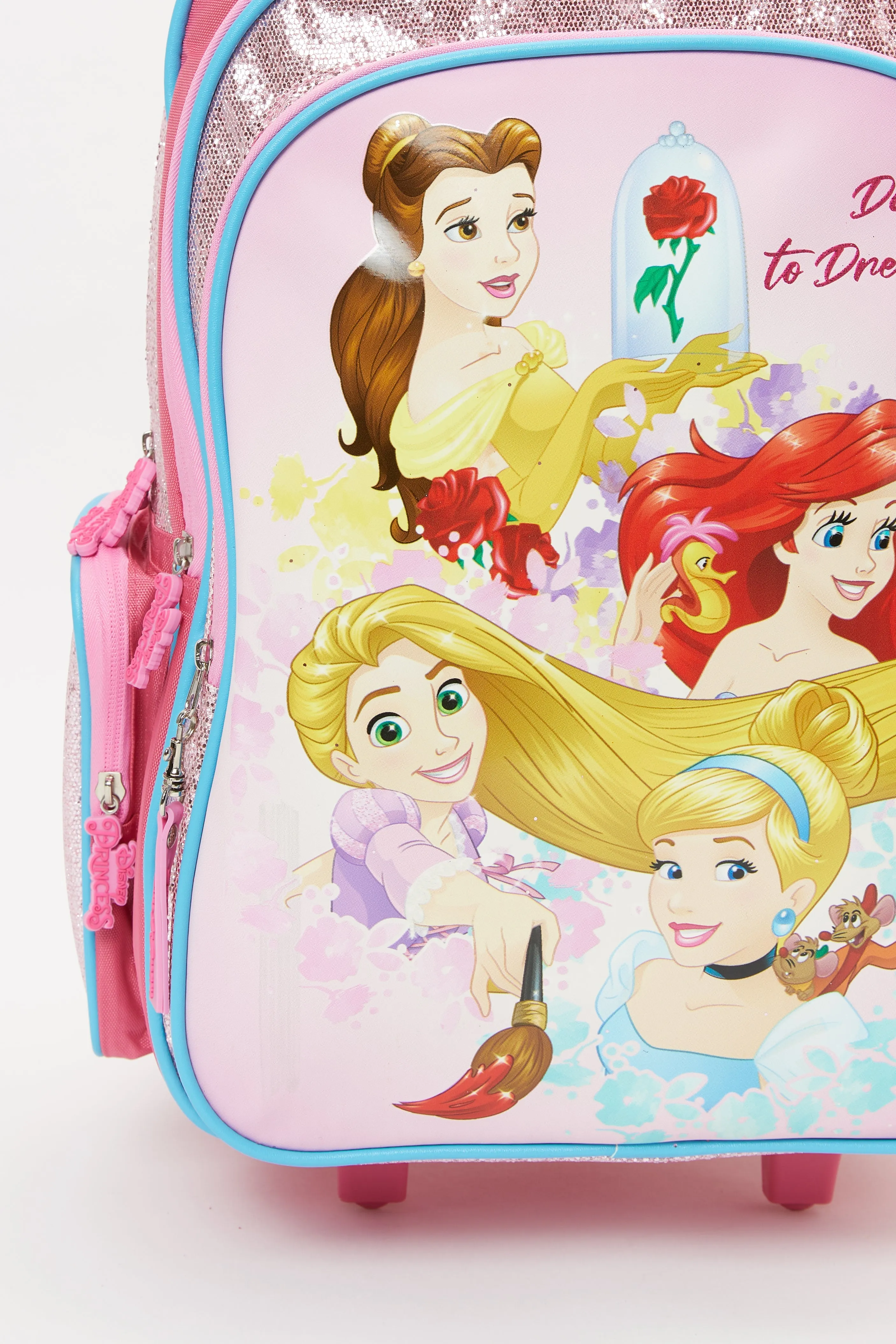 Girls Pink Disney Princess Dare To Dream 18" Trolley Bag