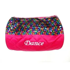 Girls Pink Rainbow Reflection Sequin Embellished Dance Duffel Bag