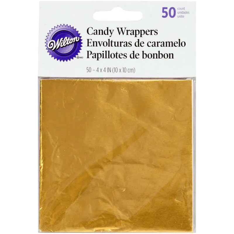 Gold Foil Candy Wrappers 50 Pack