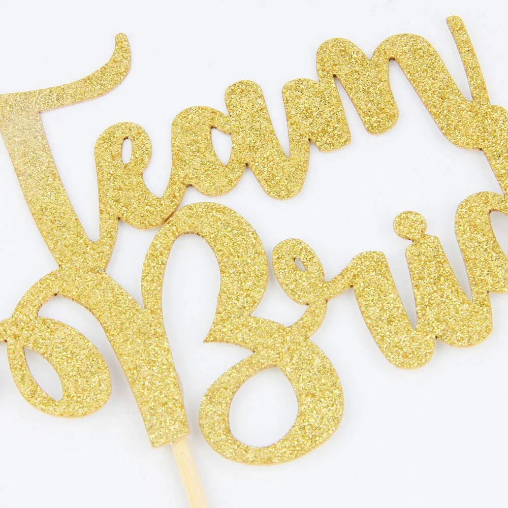 Gold Letters "Team Bride", Pack of 1 Cake Topper