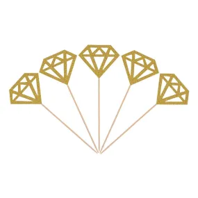 Gold Mini "Diamonds", Pack of 10 Cupcake Toppers