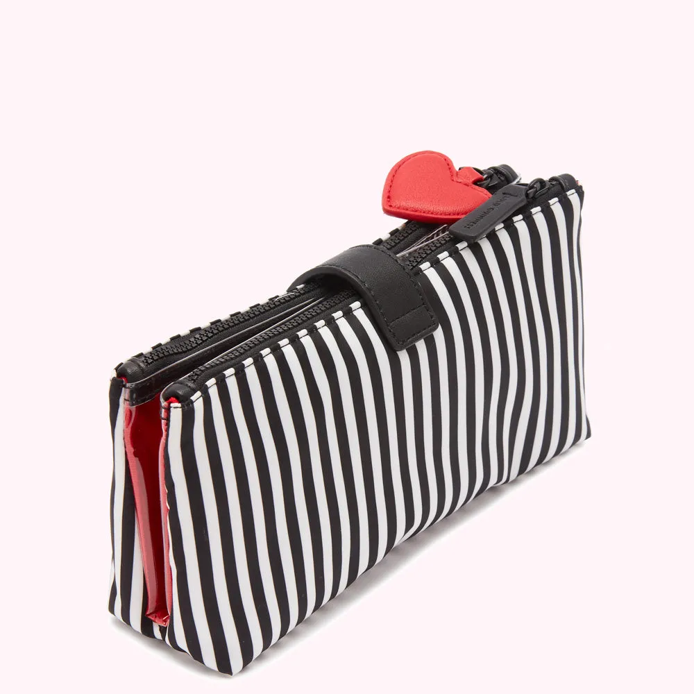 HEART AND STRIPES NYLON MAKE UP BAG