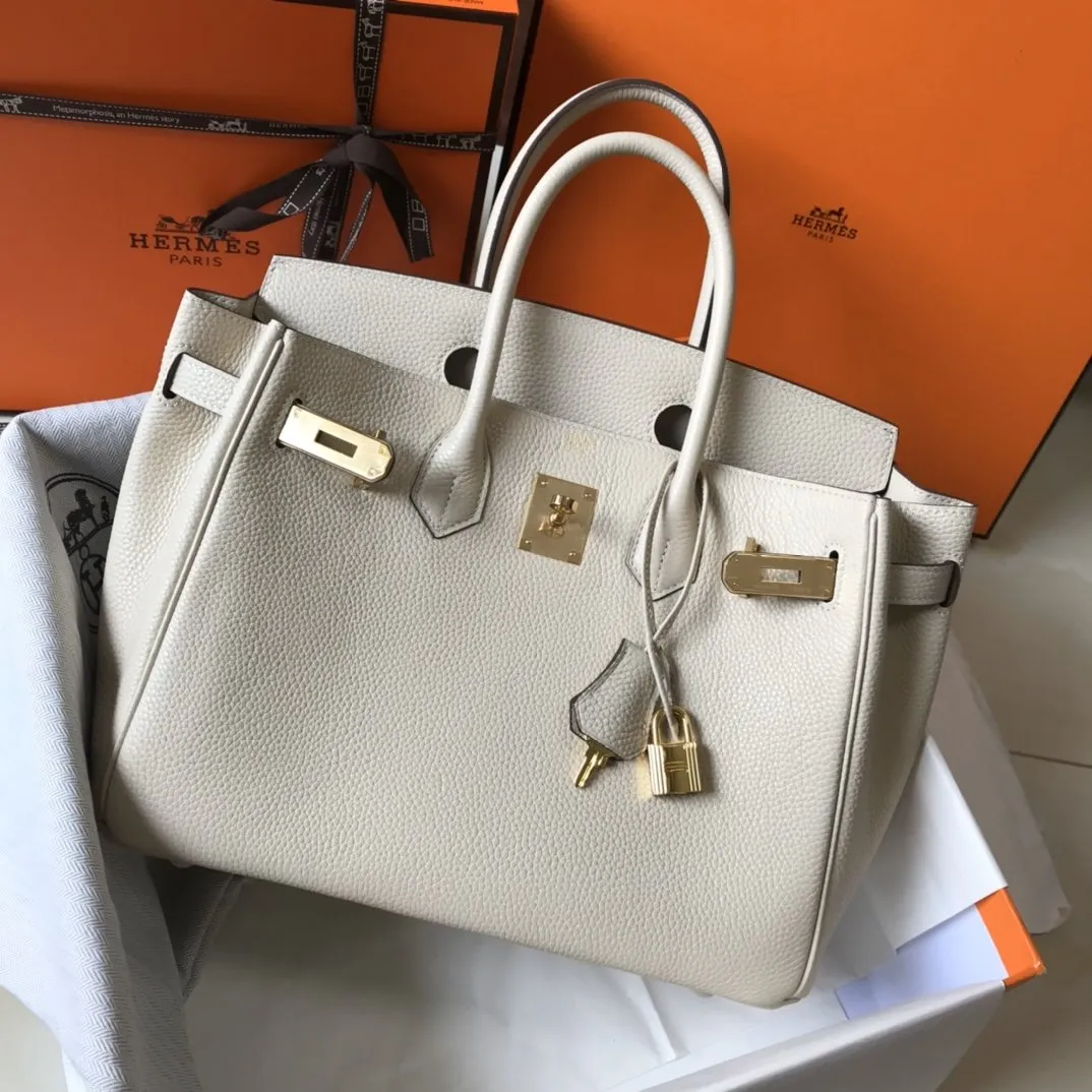 HM Birkin Cream With Gold Hardware Bag For Women, Handbags, Shoulder Bags 30cm/12in