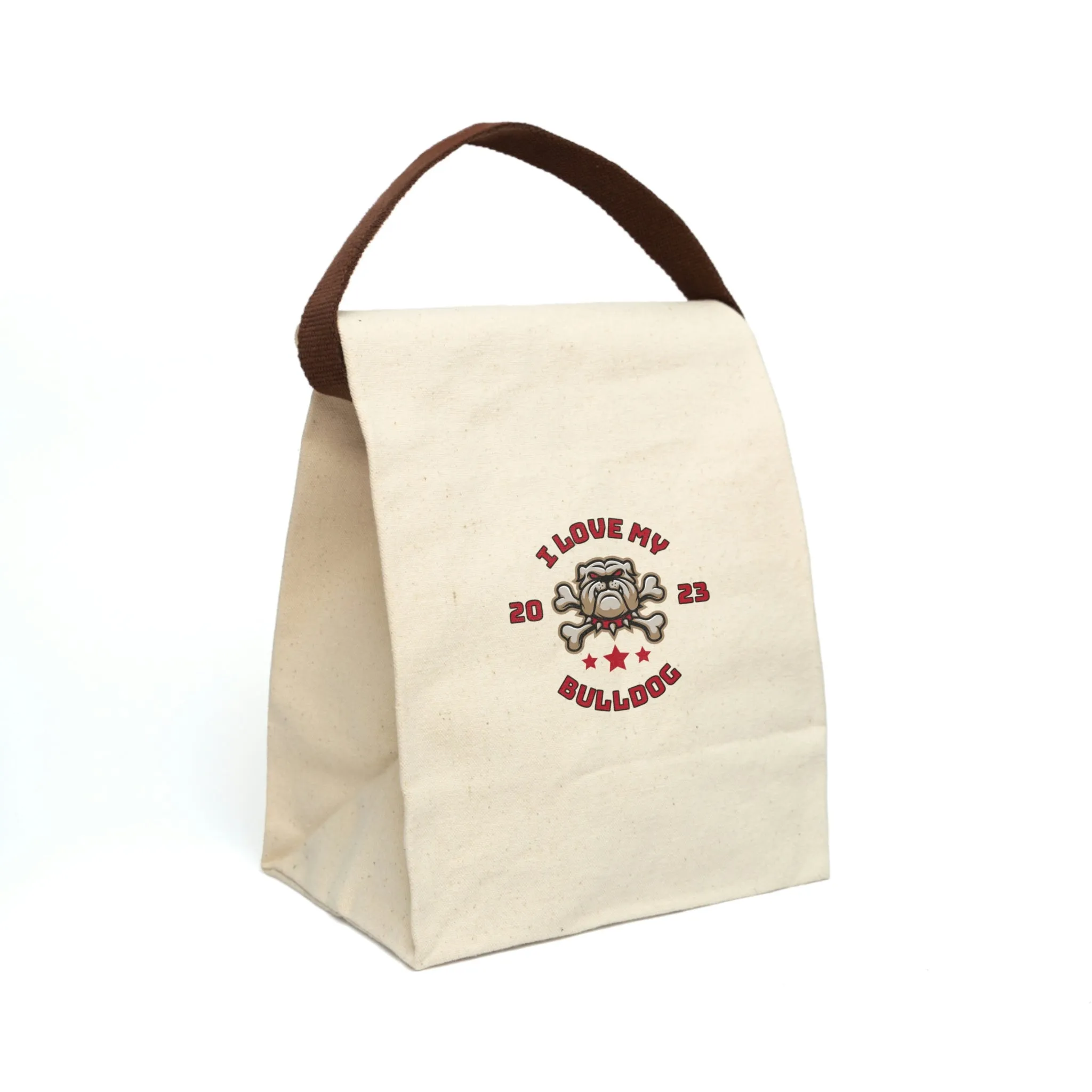 I love my Bulldog Dog POD Canvas Lunch Bag With Strap