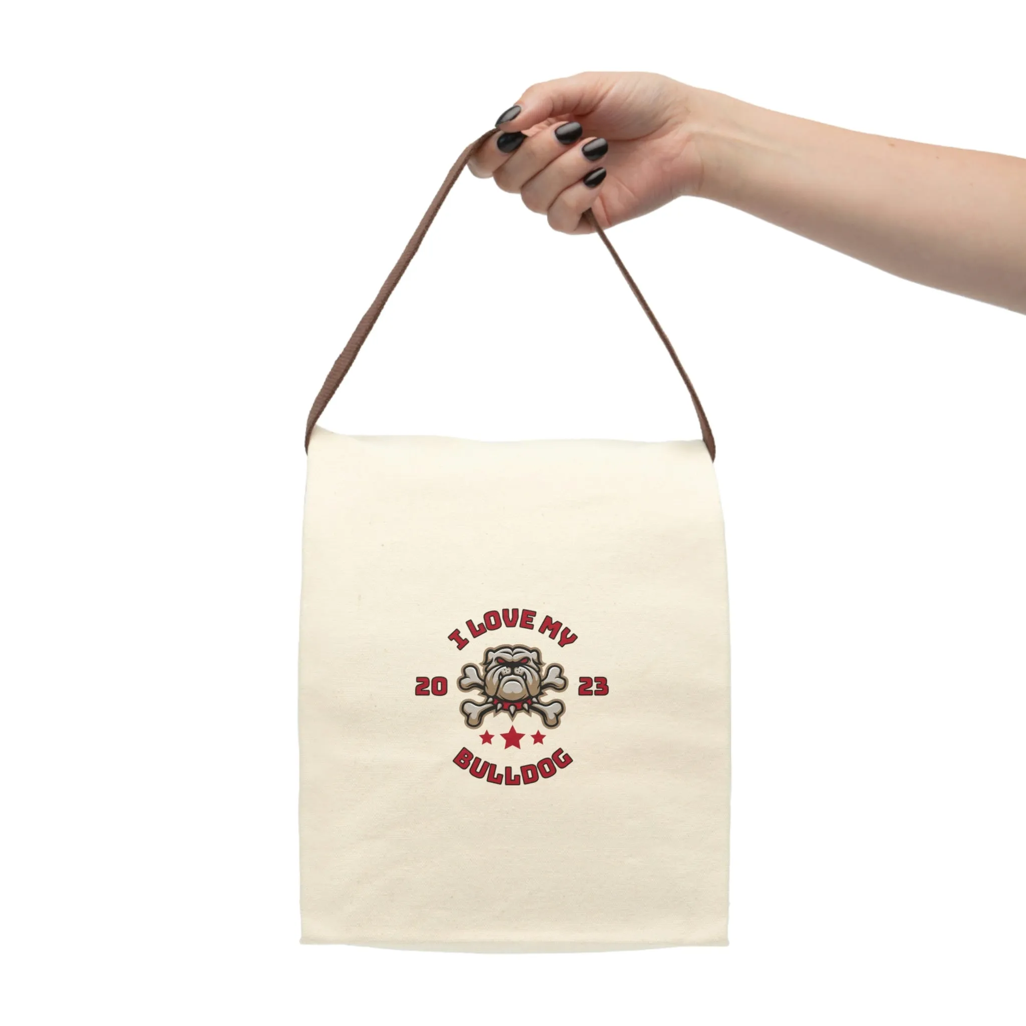 I love my Bulldog Dog POD Canvas Lunch Bag With Strap