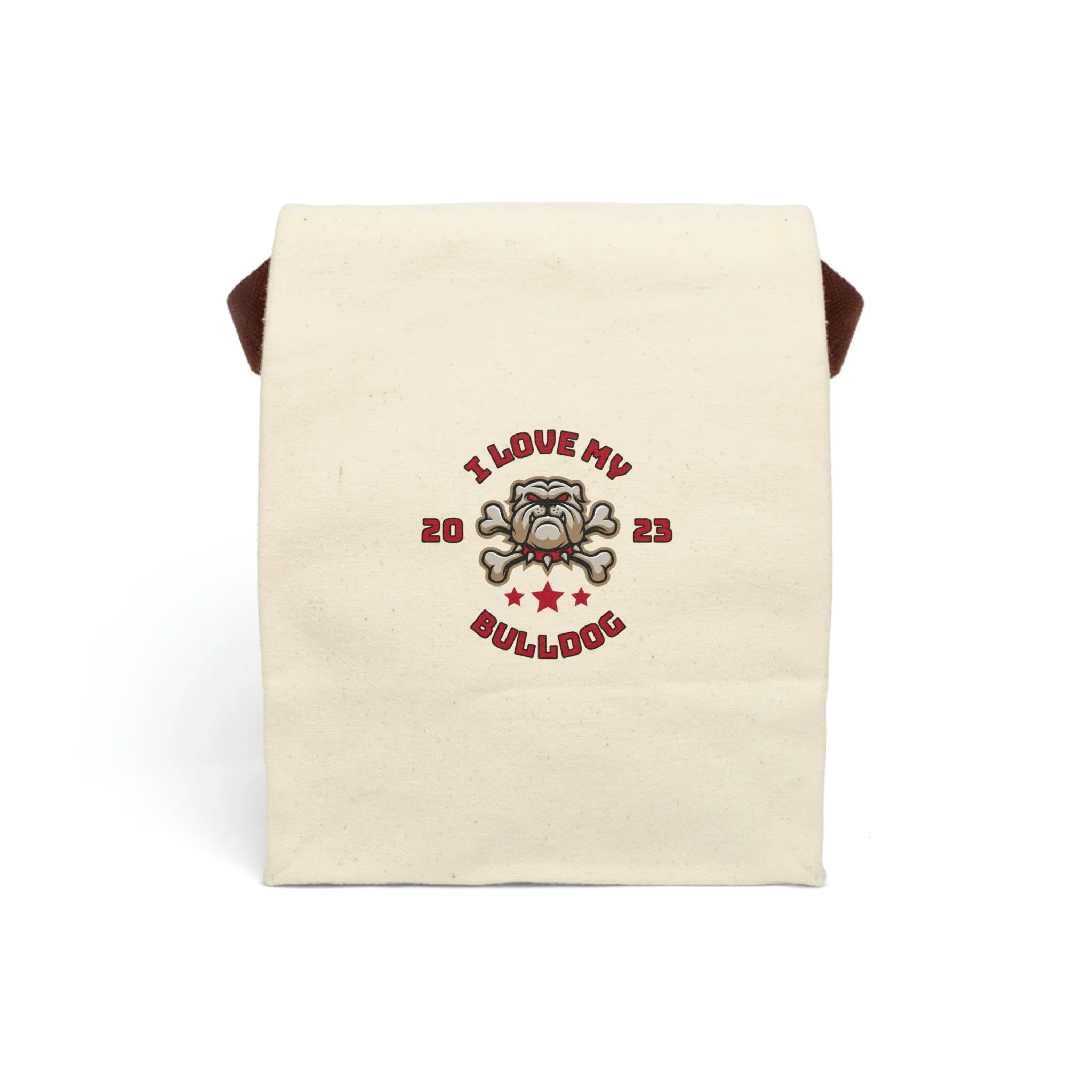 I love my Bulldog Dog POD Canvas Lunch Bag With Strap