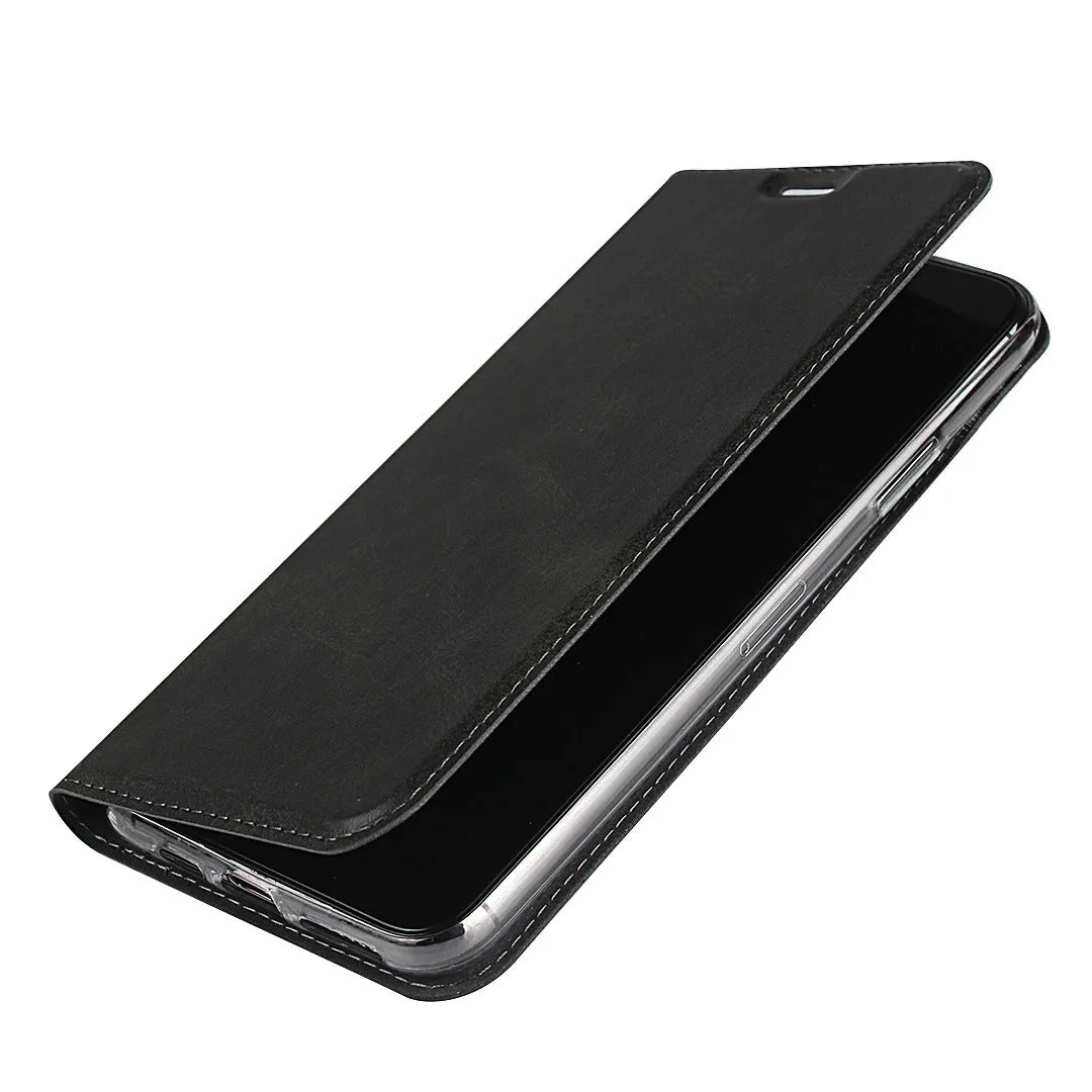 iPhone7 Plus/8 Plus Black Leather Shockproof phone case for card slot wallet