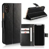 iPhone7 Plus/8 Plus Black Leather Shockproof phone case for card slot wallet