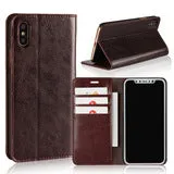 iPhone7 Plus/8 Plus Black Leather Shockproof phone case for card slot wallet