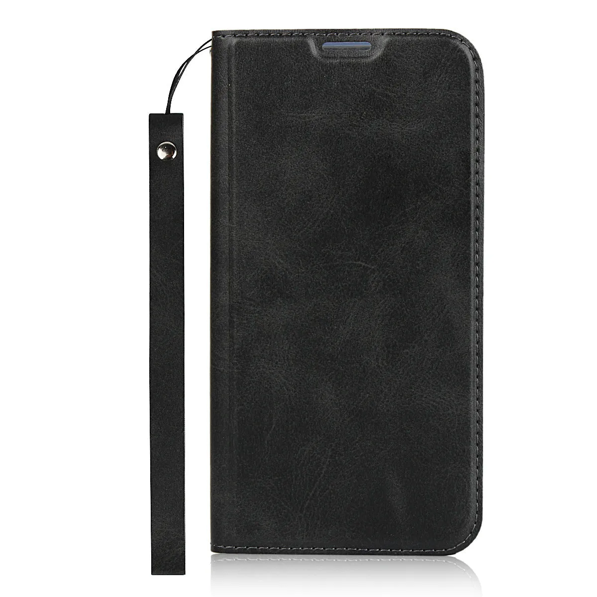 iPhone7 Plus/8 Plus Black Leather Shockproof phone case for card slot wallet