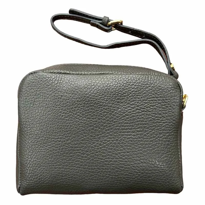 Italian Leather Box Bag in Dark Grey