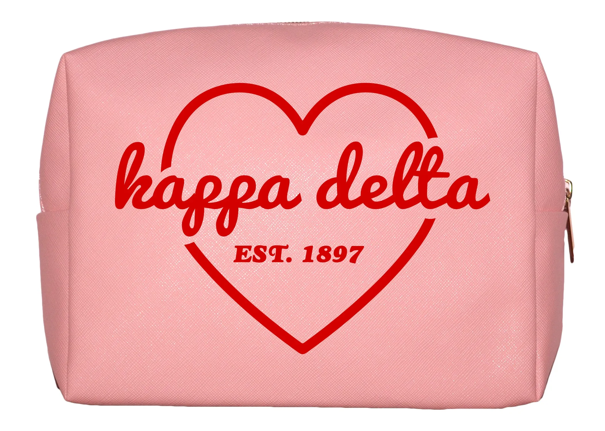 Kappa Delta Pink w/Red Heart Makeup Bag