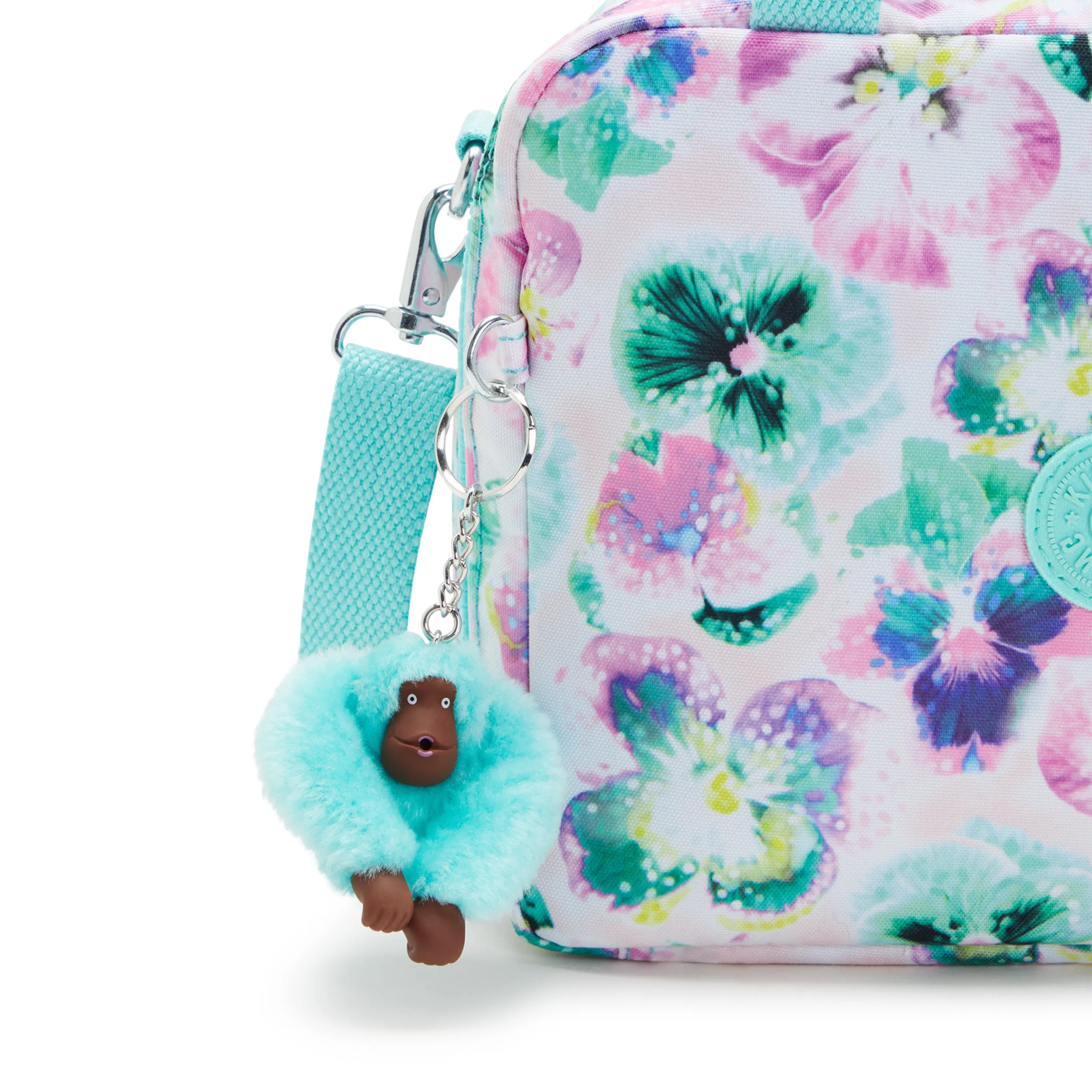 Kipling Miyo Aqua Blossom Large Lunch Bag with Trolley Sleeve C2I2989-7EC